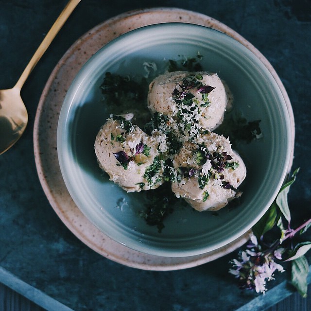 Mustard Ice Cream With Sweet Chimichurri Syrup Recipe The Feedfeed