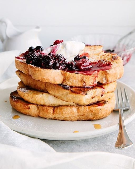 French Toast With Fruit And Coconut Yogurt by wallfloweraimee Quick