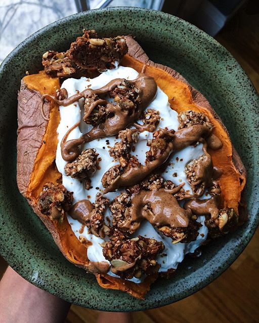 Roasted Sweet Potato With Yogurt And Granola by cest.madeleine Quick