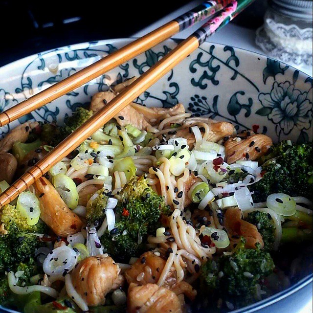 Chicken & Broccoli Tofu Stir-fry Noodles Recipe | The Feedfeed