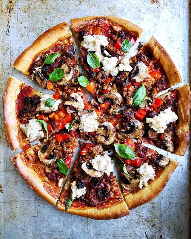 Sausage Red Pepper And Mushroom Pizza Recipe The Feedfeed