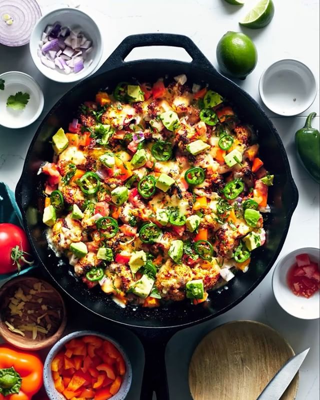 Spicy Cauliflower Skillet 'nachos' by evergreenkitchen_ | Quick & Easy ...