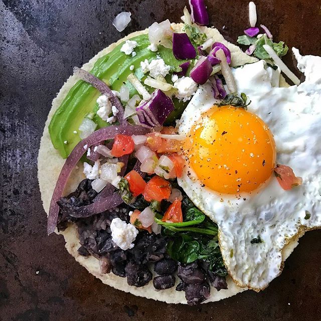 Black Bean, Avocado And Fried Egg Breakfast Taco Recipe The Feedfeed