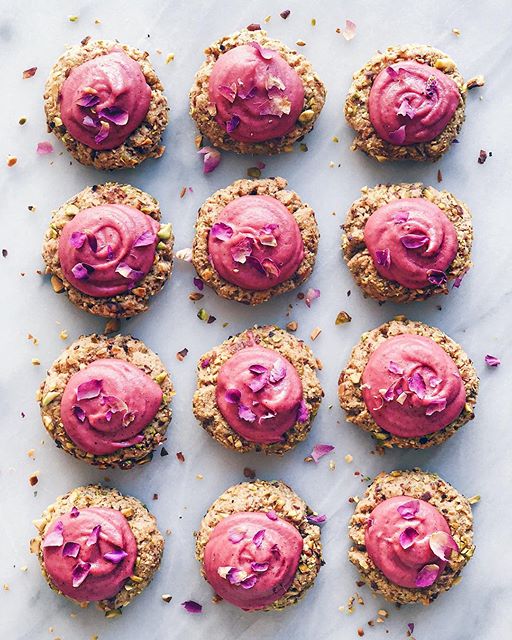 Rose Cashew Cream Pistachio Thumbprint Cookies Recipe The Feedfeed