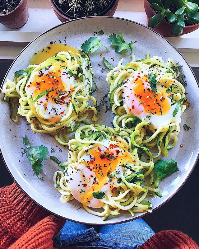 Zucchini Noodle Egg Nests Recipe The Feedfeed