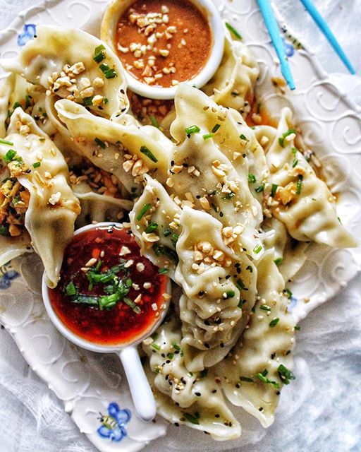 Chicken Dumplings With Ginger Soy, Szechuan Peanut Or Fiery Thai