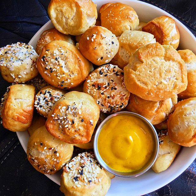 Pretzel Bites With Mustard Dipping Sauce Recipe The Feedfeed