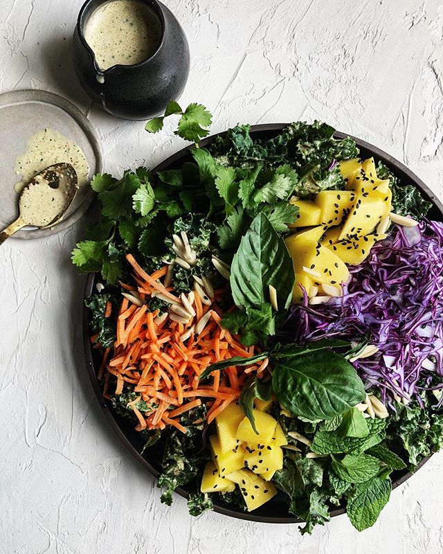 Kale Salad With Almond Curry Dressing Recipe The Feedfeed