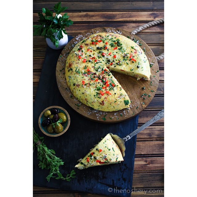 Tortilla Espanola With Spanish Chorizo & Manchego Cheese by thenoshery