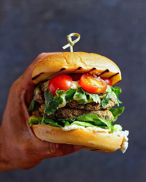 Chickpea Mushroom Burgers by healthylivingjames Quick & Easy Recipe The Feedfeed