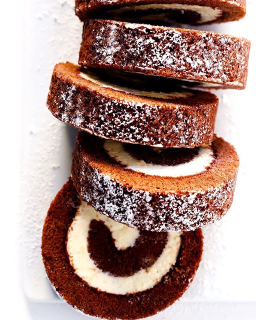 Chocolate Roll Cake With Cream Cheese Filling Recipe | The Feedfeed