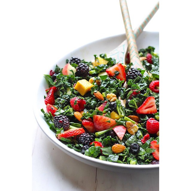 Kale Summer Salad With Stone Fruit And Berries recipe