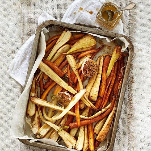 Roasted Carrot And Parsnip With Maple Syrup Glaze by janeecollins