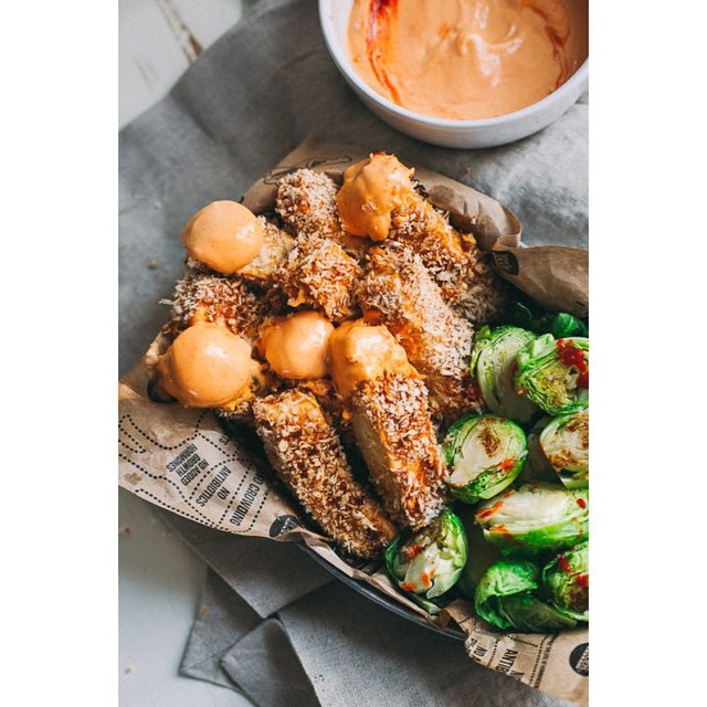 Baked Tofu Fries With Spicy Sriracha Dipping Sauce Recipe The Feedfeed
