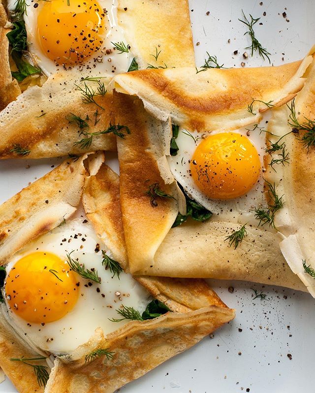 Savory Spinach, Egg And Cheese Crepes Recipe The Feedfeed