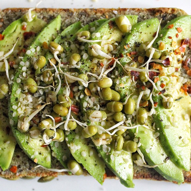 Avocado + Sprouted Mung Bean + Hemp Seed + Chilli Flake Toast Recipe