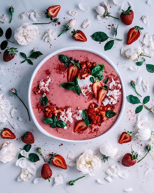 Strawberry Basil Coconut Smoothie Bowl Recipe The Feedfeed