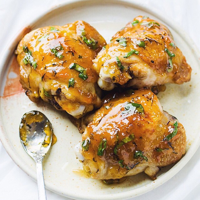 Apricot And Basil Chicken Thighs With Shallots And Dijon Recipe | The ...