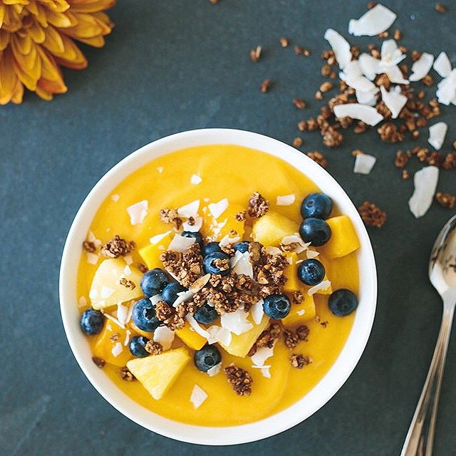 Mango Smoothie Bowl With Chai Spiced Granola Recipe The Feedfeed