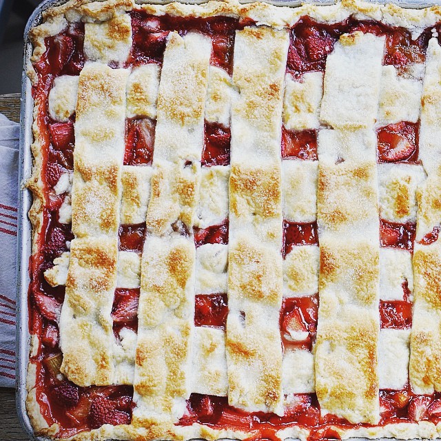 Strawberry Rhubarb Slab Pie Recipe The Feedfeed