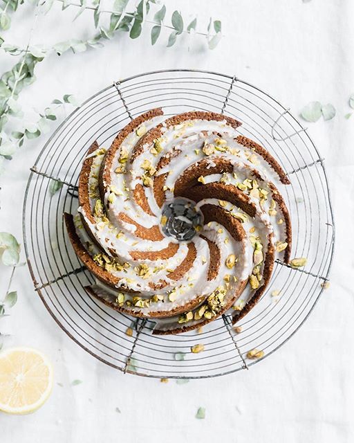 Pistachio Olive Oil Bundt Cake With Lemon Glaze Recipe The Feedfeed