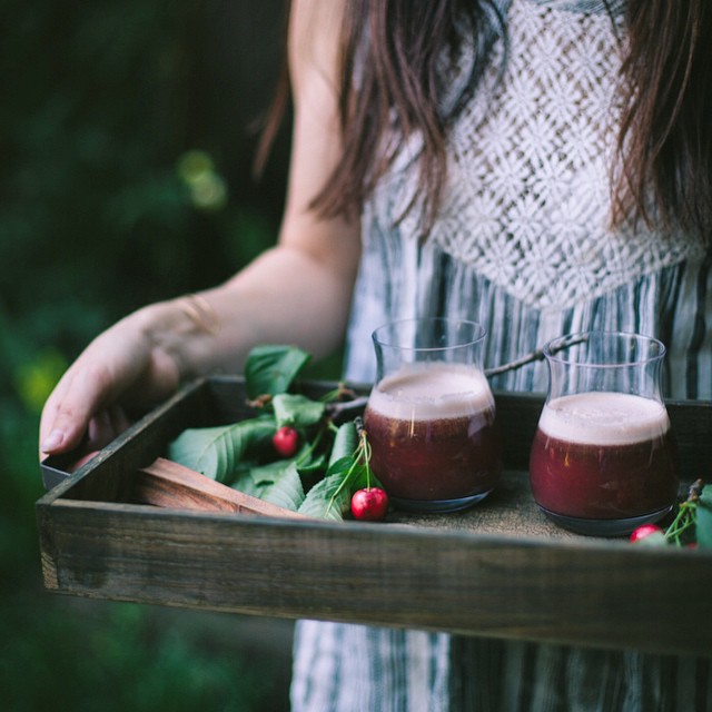 Black Cherry & Tarragon Shrub Cocktails Recipe The Feedfeed