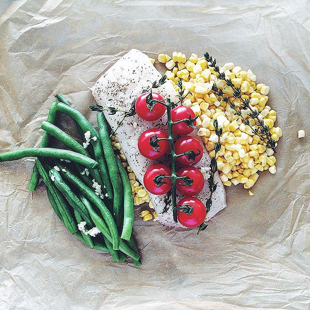 Halibut In Parchment Paper With Summer Vegetables by tasty_ak Quick
