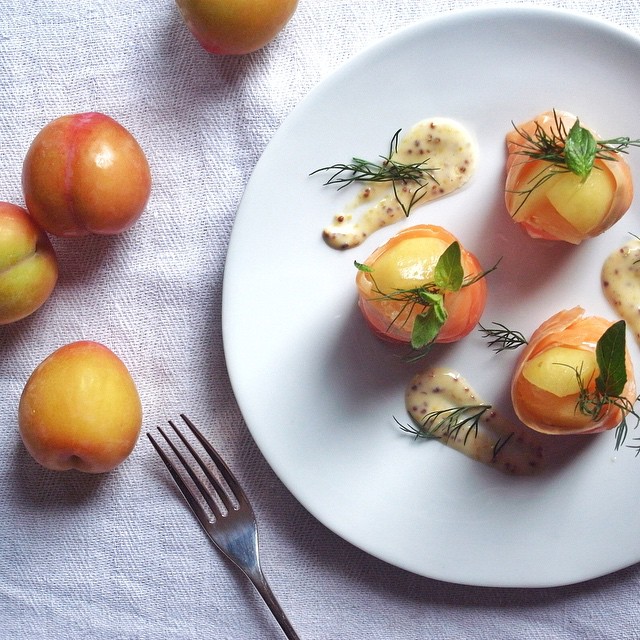 Smoked Salmon, Plums, Lemon, Dill, Soymayo, Honey & Mustard by