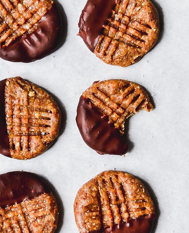 Chocolate Dipped Salted Almond Date Cookies Recipe | The Feedfeed
