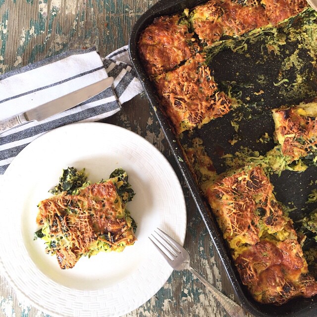 Kale And Garlic Scape Strata With Fresh Herbs And Parmesan Recipe The