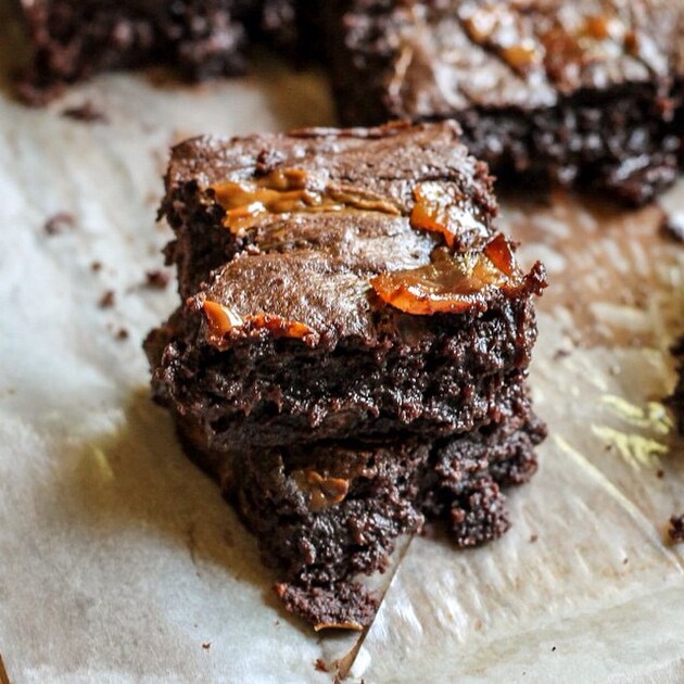 Brown Sugar Bacon Caramel Brownies by bakeritablog | Quick & Easy Recipe | The Feedfeed