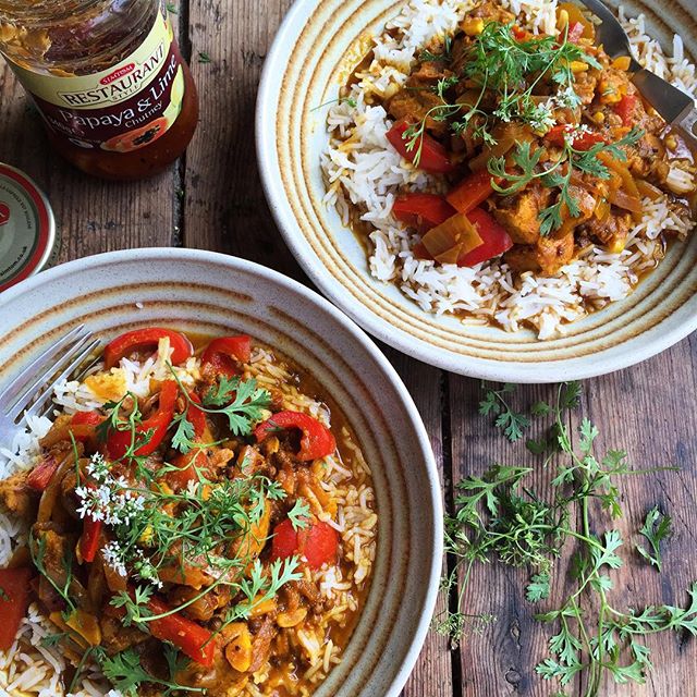 Pork Vindaloo With Basmati Rice And Coriander Flowers Recipe The Feedfeed