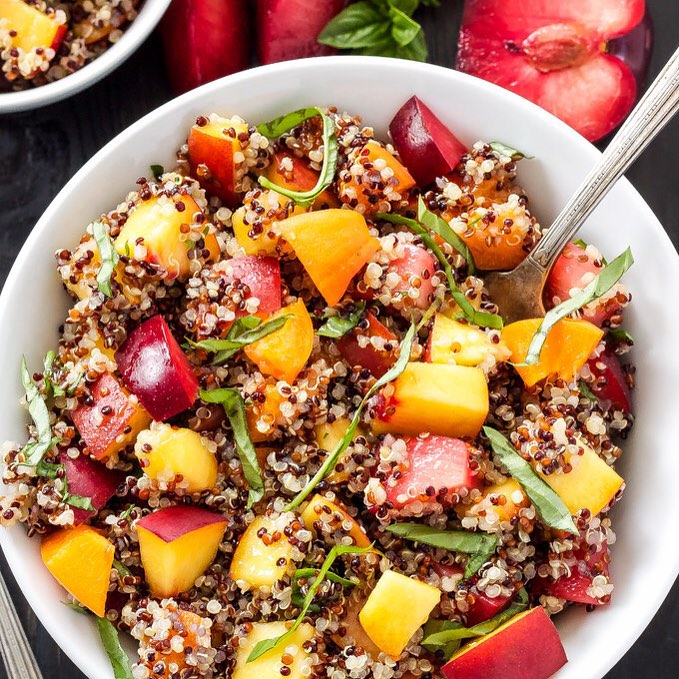 Stone Fruit Quinoa Salad With Honey Lime Dressing Recipe The Feedfeed