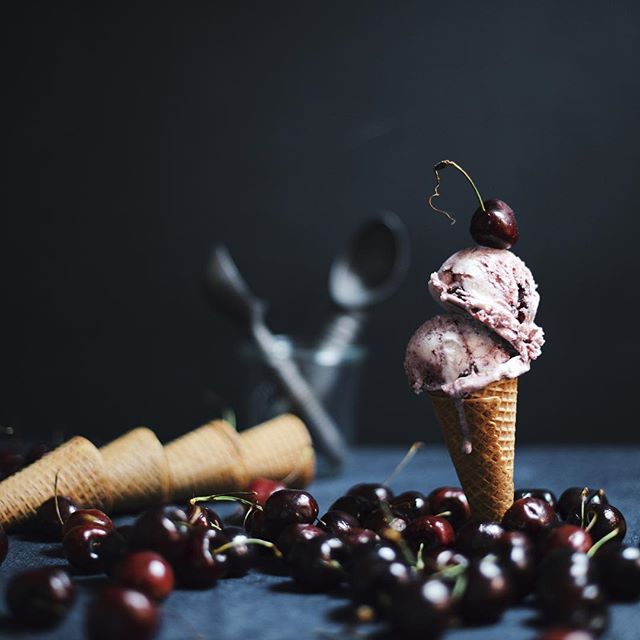 Cherry And Labneh Kefir Ice Cream With Dark Chocolate Chips Recipe
