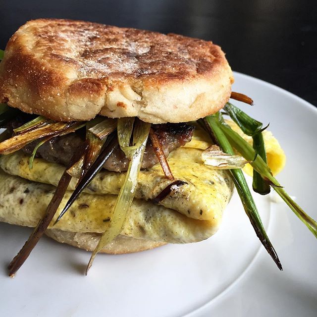 Griddled English Muffin With Tillamook Cheddar, Stuffed Herbed Egg