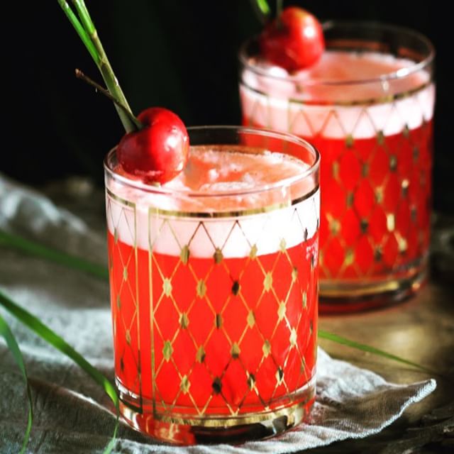 Cherry Lemongrass Cream Collins Recipe The Feedfeed