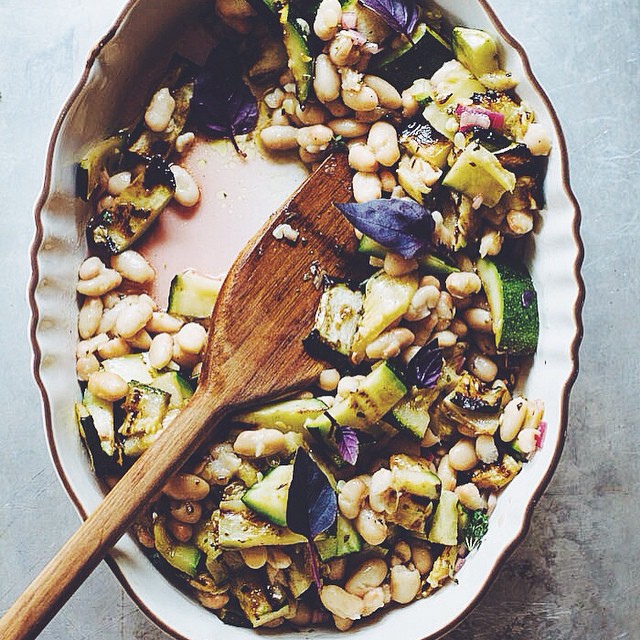 Provençal White Bean Salad With Grilled Zucchini And Basil by