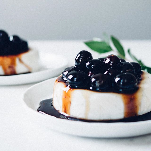 Coconut Panna Cotta With Blueberry Balsamic Compote recipe