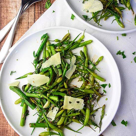 Radish Pod & Asparagus Sauté With Mint & Garlic by forageddish Quick