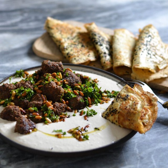 Sweet Spiced Meatballs With Bean Hummus & Turkish Flatbread Recipe The Feedfeed