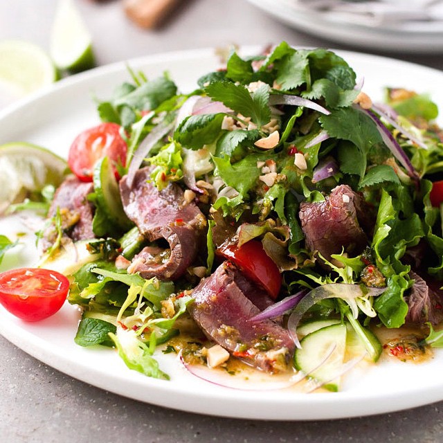 Thai Beef Salad With Spicy Coriander Dressing by recipe_tin | Quick