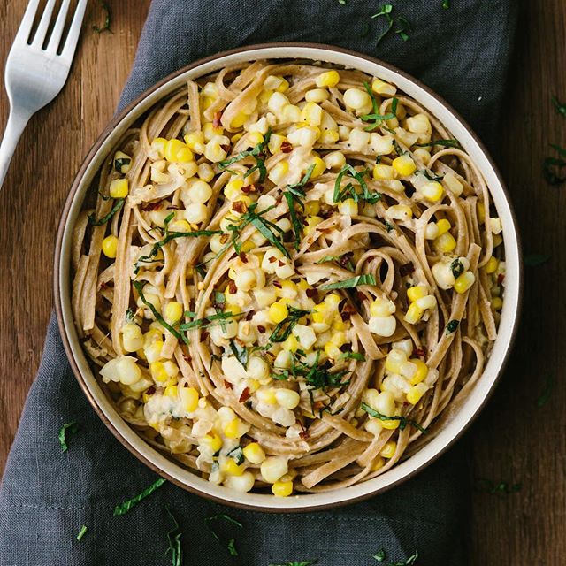 Sweet Corn Pasta With Goat Cheese by naturallyella Quick & Easy