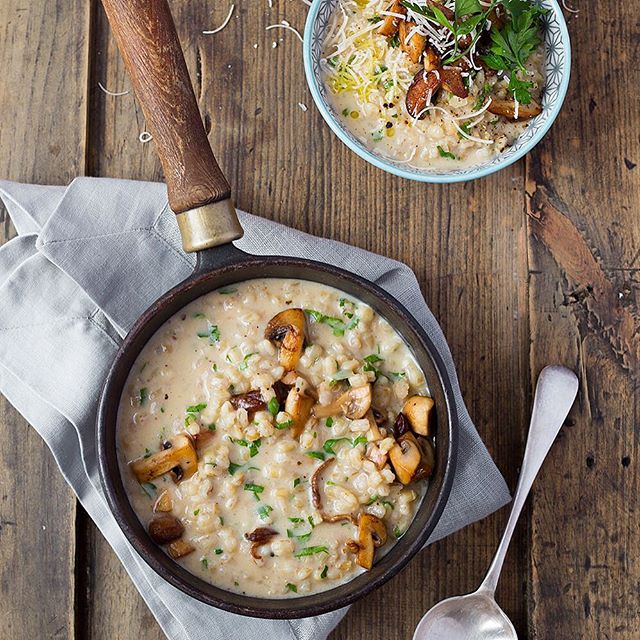 Chicken, Barley And Mushroom Risotto Soup Recipe | The Feedfeed