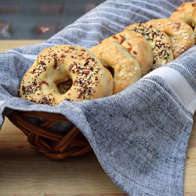 Homemade Everything, Sesame, Salt And Garlic Bagels by carolynscooking