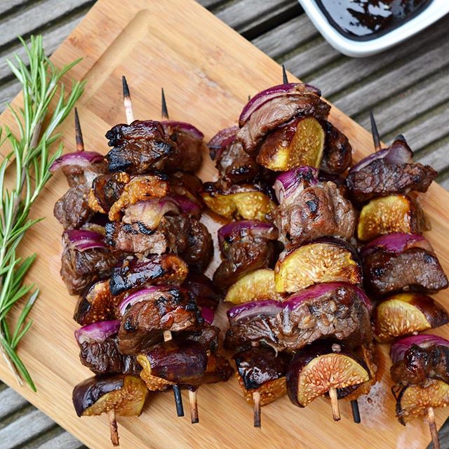 Beef, Fig, And Red Onion Balsamic Skewers Recipe | The Feedfeed