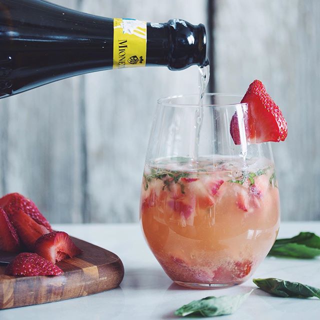 Strawberry Ginger Basil Prosecco Cocktail Recipe The Feedfeed