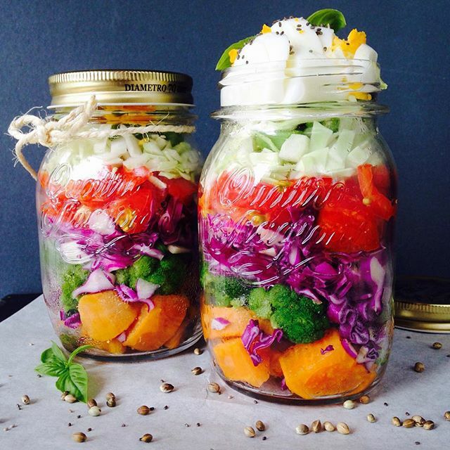 Rainbow Veggie Mason Jar Salad
