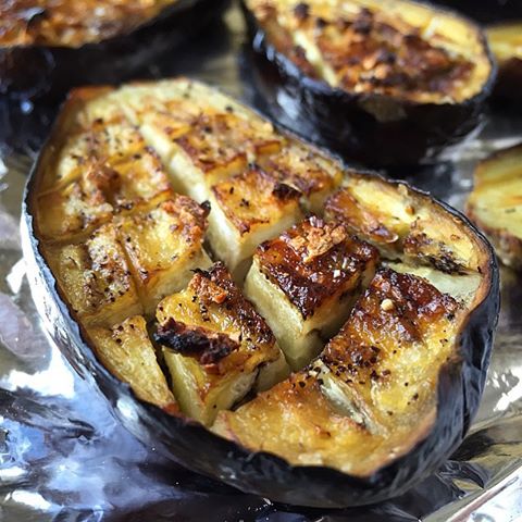 Garlic Roasted Baby Eggplants by natiskitchen | Quick & Easy Recipe | The Feedfeed