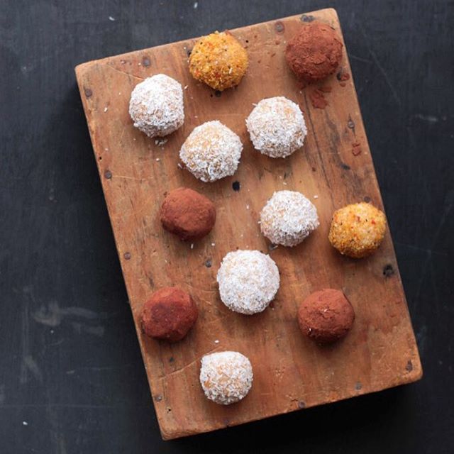 Sweet Potato & Fresh Ginger Protein Balls With Milled Linseeds, Cocoa