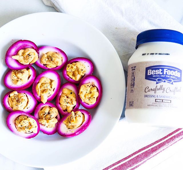 Pickled beet deviled eggs recipe the feedfeed